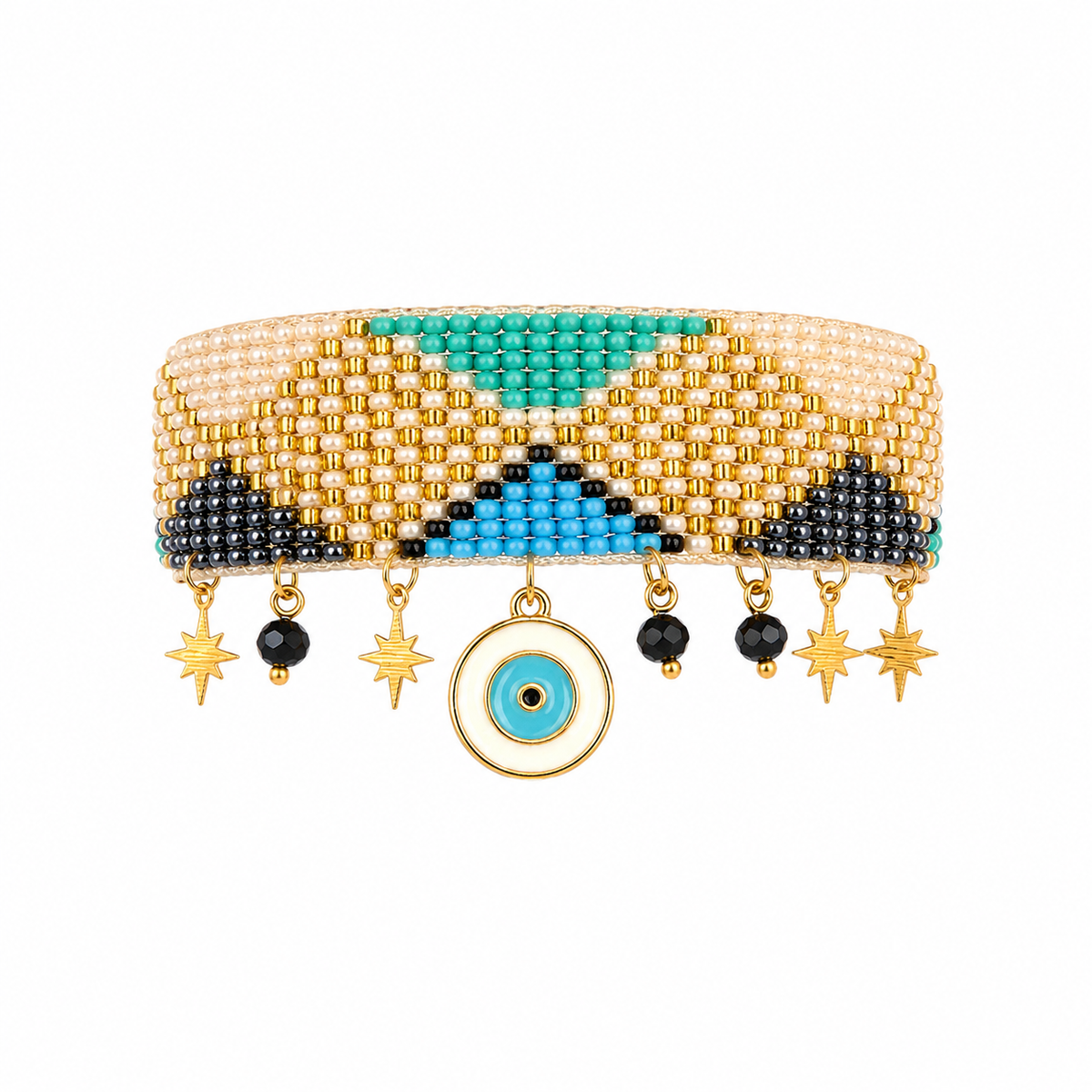 Pulsera tejida ojo turco