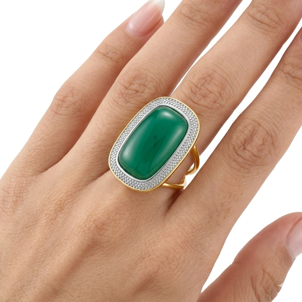Anillo Ágata verde