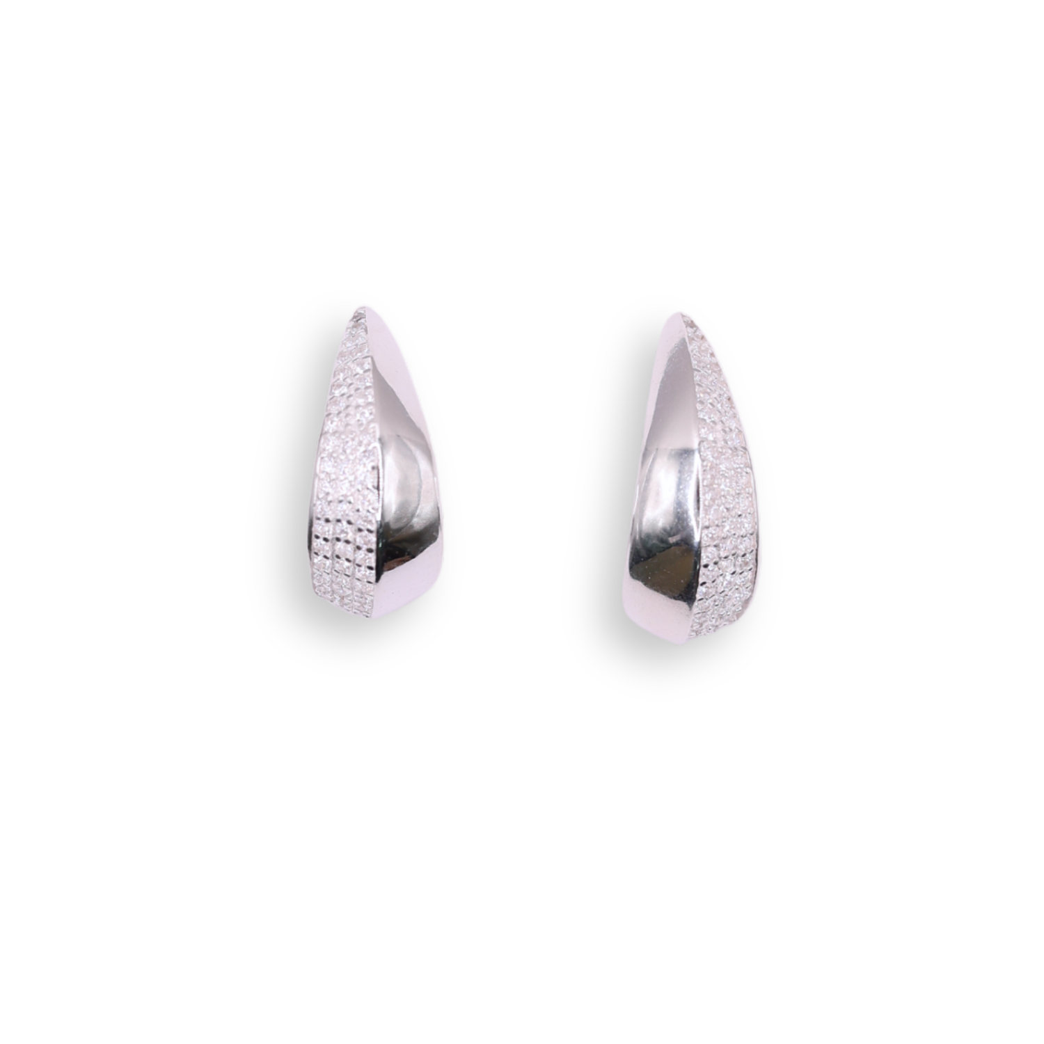 Gota circón plata larga