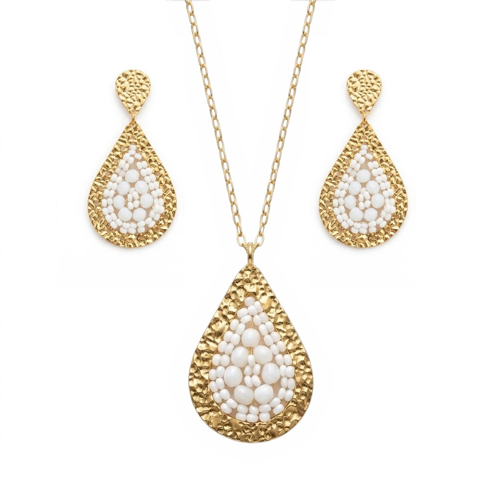Conjunto tejido blanco